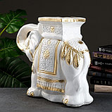 Фигура - подставка "Слон" бело-золотой, 21х54х43см, фото 3