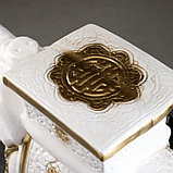 Фигура - подставка "Слон" бело-золотой, 21х54х43см, фото 4