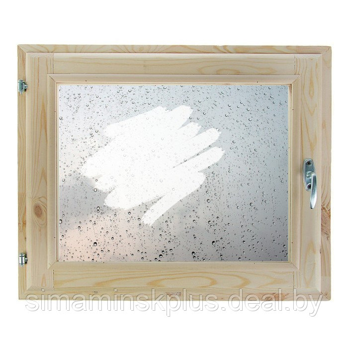 Окно 40х60 см, "Капли на стекле", однокамерный стеклопакет, уплотнитель, хвоя - фото 1 - id-p174628021