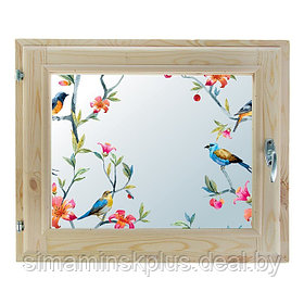 Окно, 40×60см, "Пташки", однокамерный стеклопакет