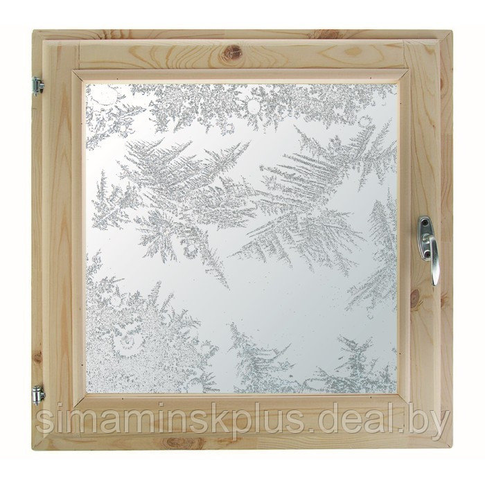 Окно, 50×50см, "Морозные узоры", однокамерный стеклопакет - фото 1 - id-p174628055