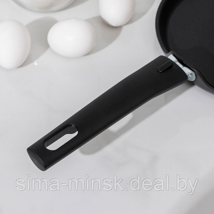 Сковорода блинная «Традиция», d=20 см, съёмная ручка, антипригарное покрытие, цвет чёрный - фото 4 - id-p70538121