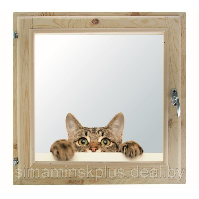 Окно, 50×50см, "Кошак", однокамерный стеклопакет - фото 1 - id-p174628061