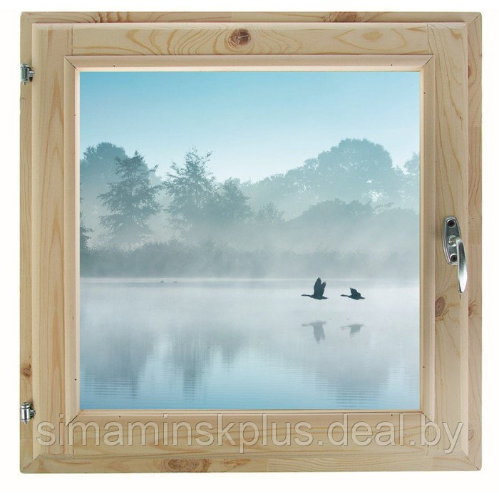 Окно, 50×60см, "Туман над рекой", однокамерный стеклопакет - фото 1 - id-p174628085
