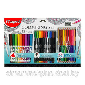 Набор для рисования Maped Color Peps 33 предмета: фломастеры, ручка капилярная, карандаши цветные