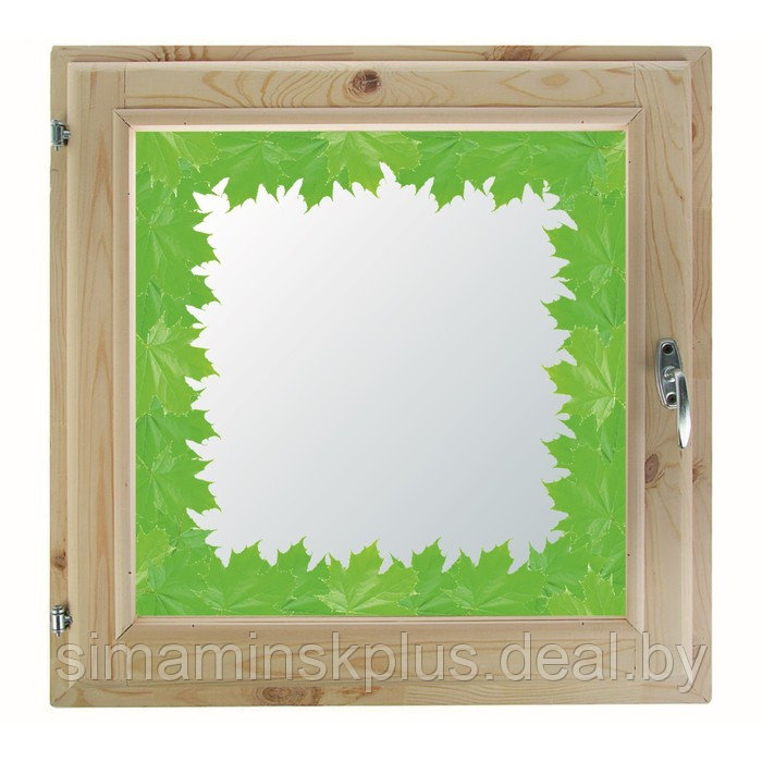 Окно 60х70 см, "Кленовые листья", однокамерный стеклопакет, уплотнитель, хвоя - фото 1 - id-p174628118