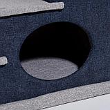 Домик-лесенка для животных "Пижон",  рогожка 39 х 38,5 х 32 см, серо-голубой, фото 5