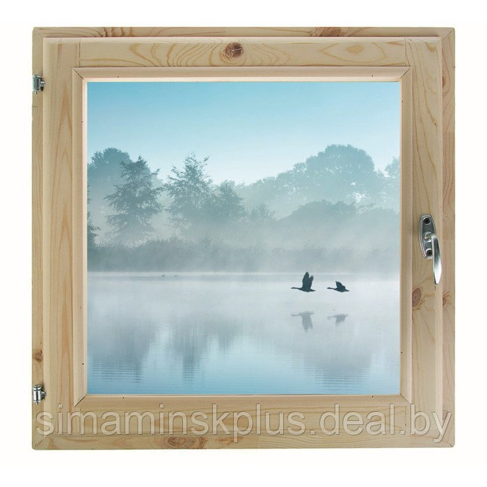 Окно, 60×60см, "Туман над рекой", однокамерный стеклопакет - фото 1 - id-p174628138