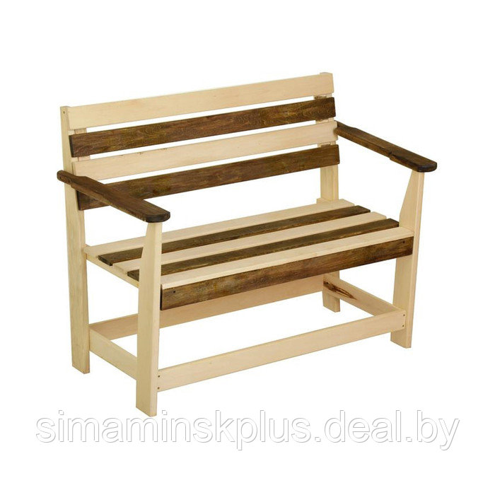 Скамейка с подлокотником "Зебра", нераскладная, наличник, 160х55х90см - фото 1 - id-p174625127