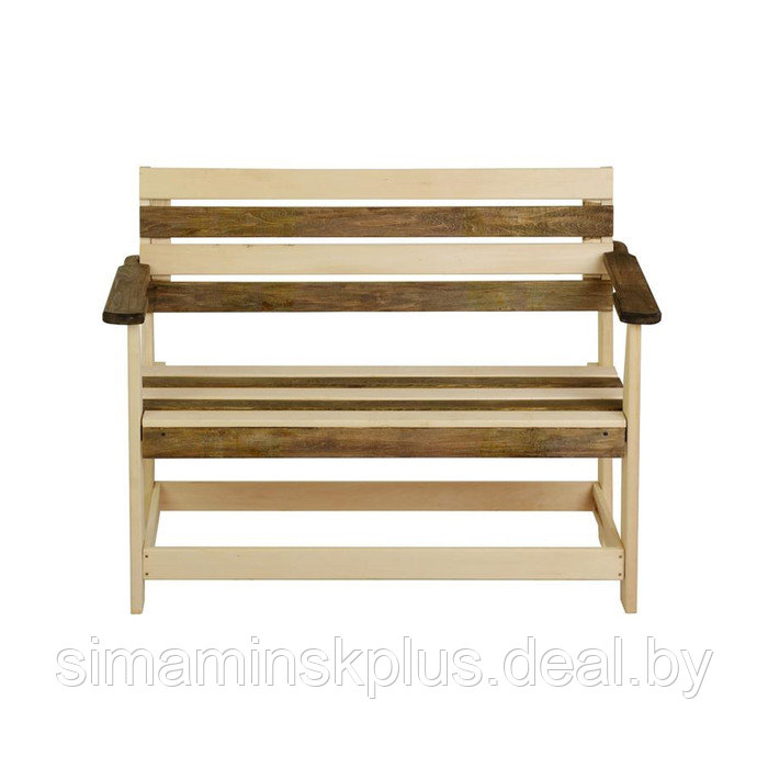 Скамейка с подлокотником "Зебра", нераскладная, наличник, 160х55х90см - фото 3 - id-p174625127