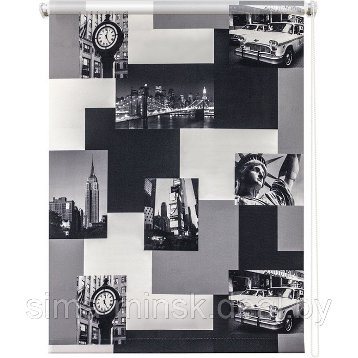 Рулонная штора «Нью-Йорк», 40 х 175 см, цвет монохром - фото 1 - id-p112757108