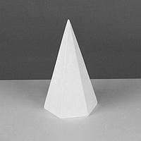 Геометрическая фигура пирамида 6-гранная «Мастерская Экорше», 20 см (гипсовая)