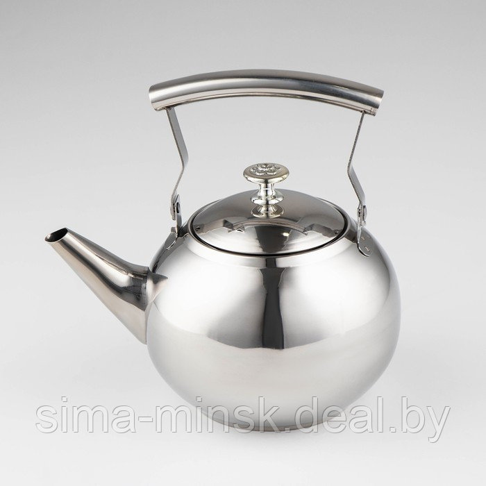 Чайник из нержавеющей стали «Жуан», 1 л, металлическое сито, цвет хромированный - фото 1 - id-p130670466