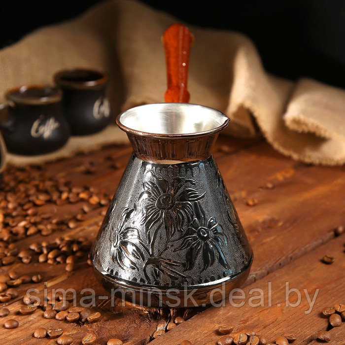 Турка для кофе медная «Ромашка», 0,75 л - фото 2 - id-p70539942