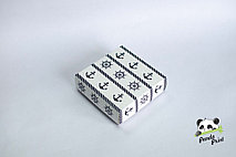Коробка 120х120х40 Якорь на белом (крафт дно)