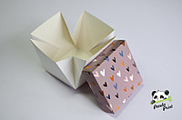 Коробка 75х75х75 Цветные сердечки (белое дно), фото 1
