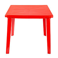 Пластиковый стол для дачи, квадратный красный