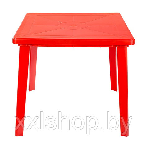 Пластиковый стол для дачи, квадратный красный, фото 2