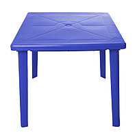 Пластиковый стол для дачи, квадратный (синий)