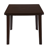 Пластиковый стол для дачи, квадратный (шоколадный)