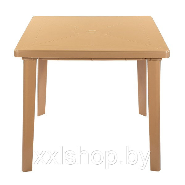 Пластиковый стол для дачи, квадратный (бежевый) - фото 1 - id-p174736537