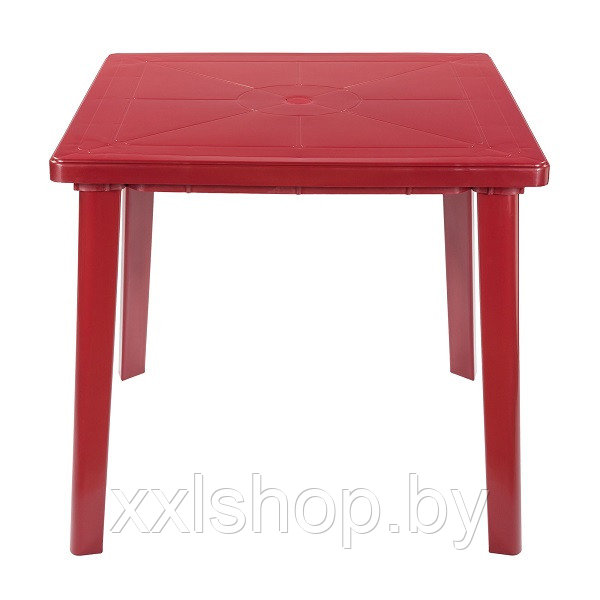 Пластиковый стол для дачи, квадратный (вишневый) - фото 1 - id-p174736667