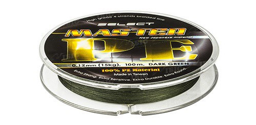 Шнур плетеный Select Master PE 100m 0.10мм 13кг Dark Green - фото 1 - id-p174756851