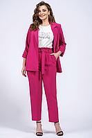 Женский осенний розовый деловой деловой костюм Белтрикотаж 6850 фуксия 44р.