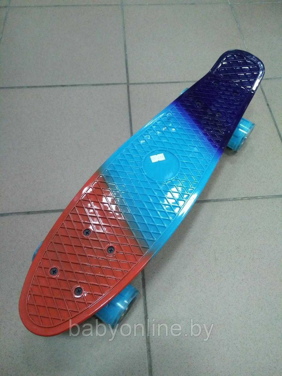 Скейтборд (пенни борд) размер 55см цветной арт SS301146 - фото 1 - id-p174760296
