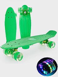 Скейтборд (пенни борд) размер 55см цвет зеленый арт SK-02G