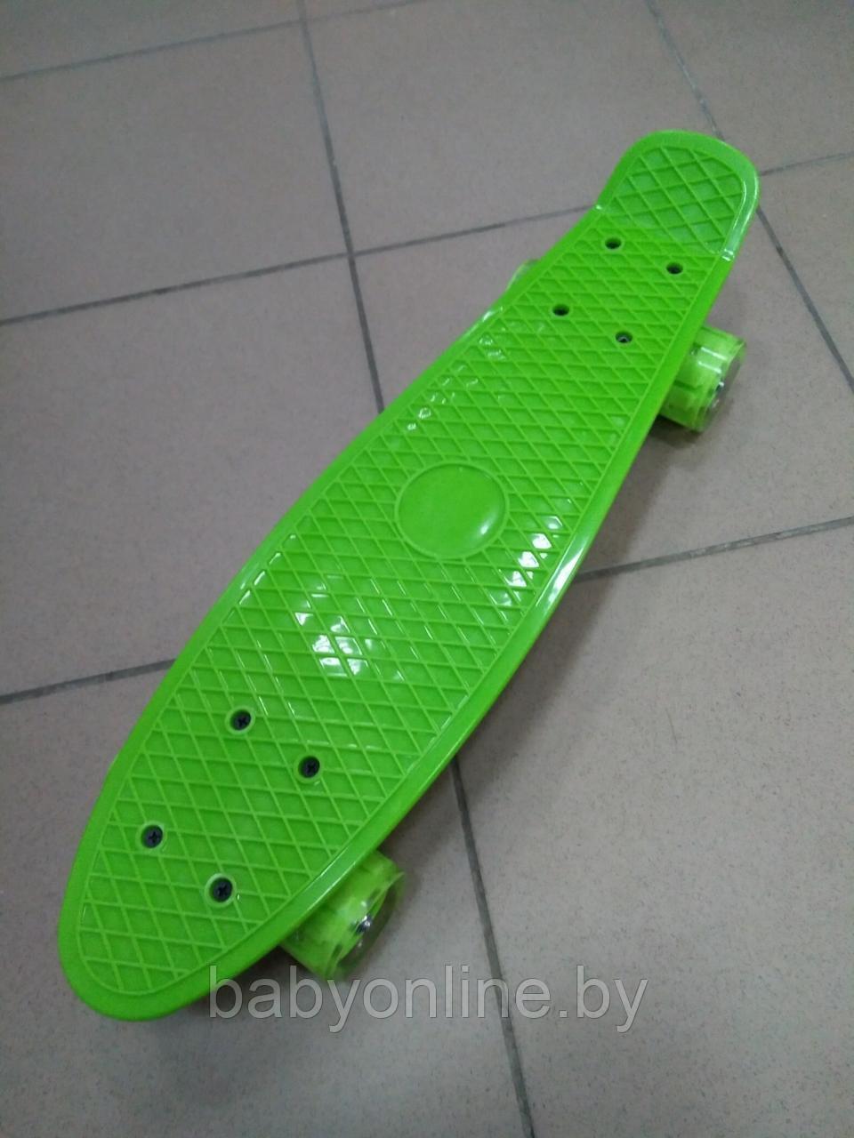 Скейтборд (пенни борд) размер 55см цвет зеленый арт SK-02G - фото 3 - id-p174760298