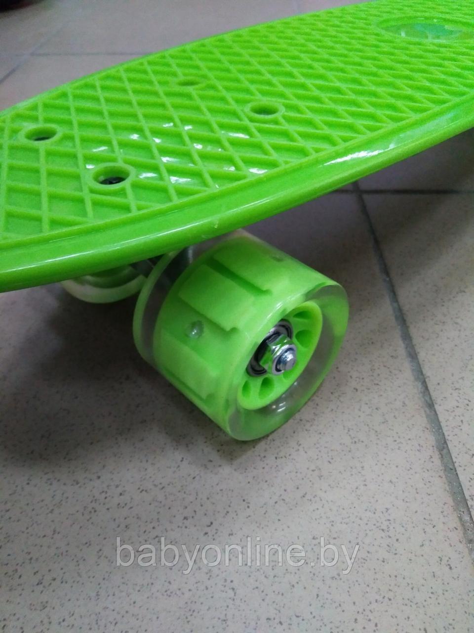 Скейтборд (пенни борд) размер 55см цвет зеленый арт SK-02G - фото 4 - id-p174760298