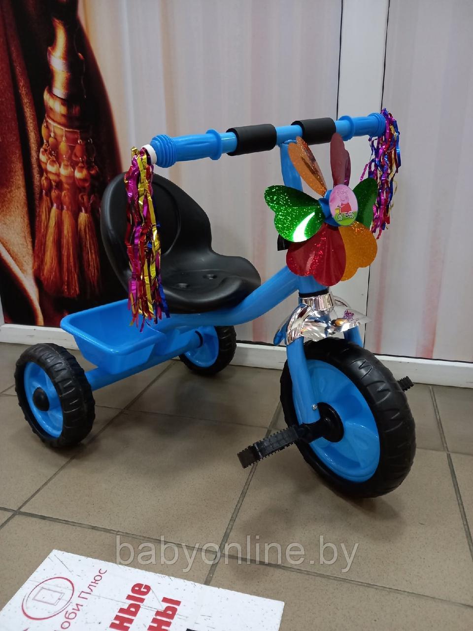 Детский велосипед трехколесный арт 1-23 от 1 до 3 лет голубой - фото 2 - id-p174760299
