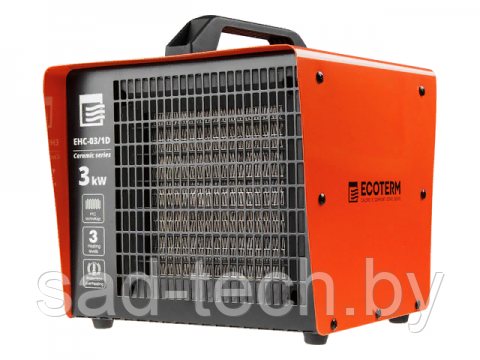 Нагреватель воздуха электр. Ecoterm EHC-03/1D (кубик, 3 кВт, 220 В, термостат, керамический элемент PTC) - фото 1 - id-p174760914