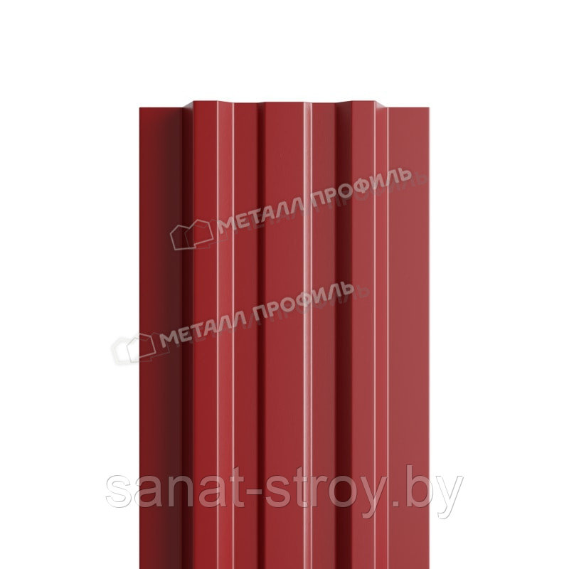 Штакетник металлический МП LАNE-T 16,5х99 (ПЭ-01-3011-0.4) RAL 3011 Коричнево-красный