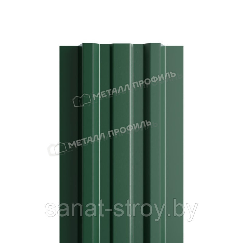 Штакетник металлический МП LАNE-T 16,5х99 (ПЭ-01-6005-0.4)RAL 6005 Зеленый мох