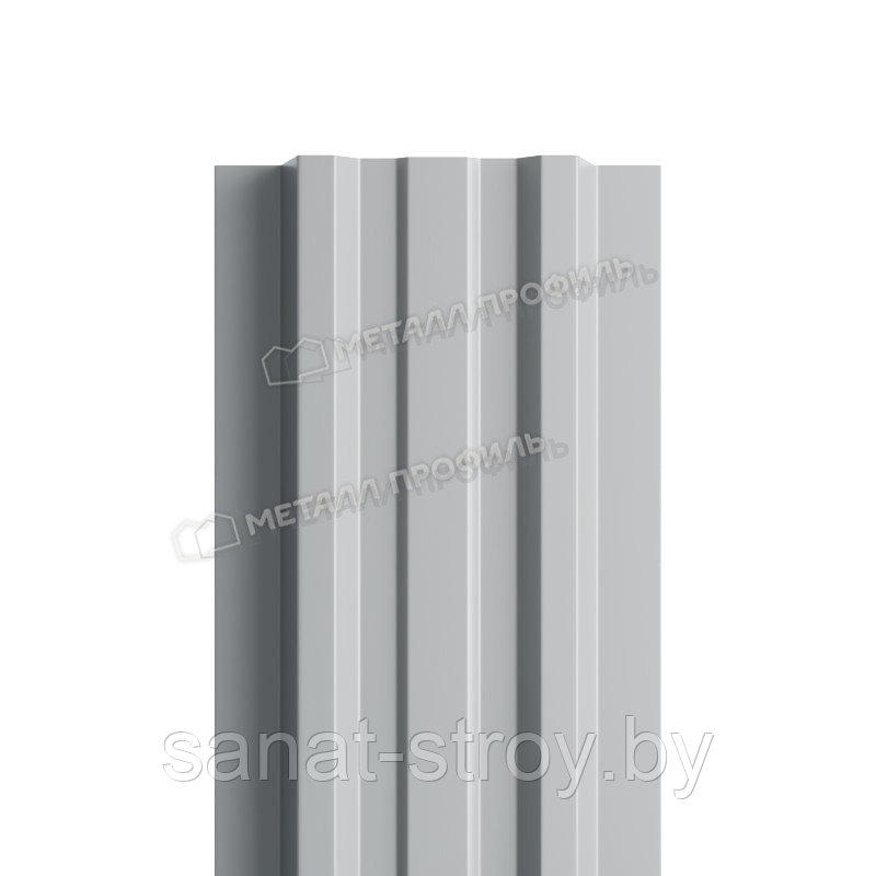 Штакетник металлический МП LАNE-T 16,5х99 (ПЭ-01-7004-0.4)  RAL 7004 Серый