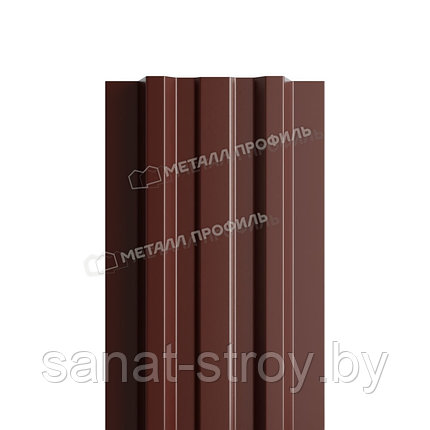 Штакетник металлический МП LАNE-T 16,5х99 (ПЭ-01-8017-0.4)  RAL 8017 Коричневый шоколад, фото 2
