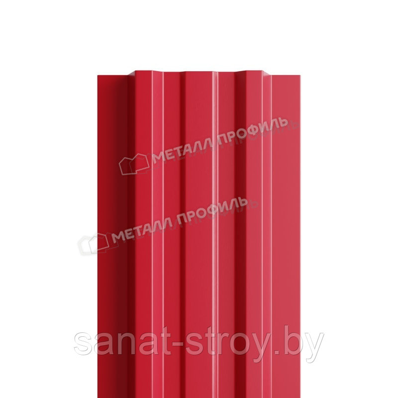 Штакетник металлический МП LАNE-T 16,5х99 (ПЭ-01-3003-0.45) RAL 3003 Красный рубин