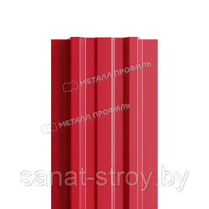 Штакетник металлический МП LАNE-T 16,5х99 (ПЭ-01-3003-0.45) RAL 3003 Красный рубин, фото 2
