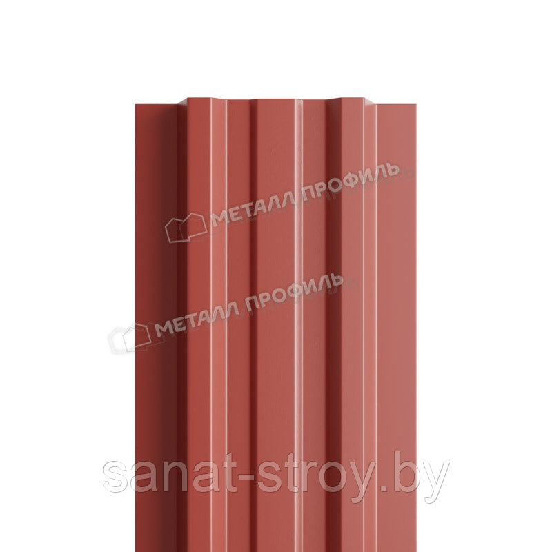 Штакетник металлический МП LАNE-T 16,5х99 (ПЭ-01-3009-0.45) RAL 3009 Красная окись