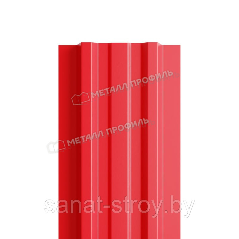 Штакетник металлический МП LАNE-T 16,5х99 (ПЭ-01-3020-0.45)RAL 3020 Красный насыщенный - фото 1 - id-p174762158