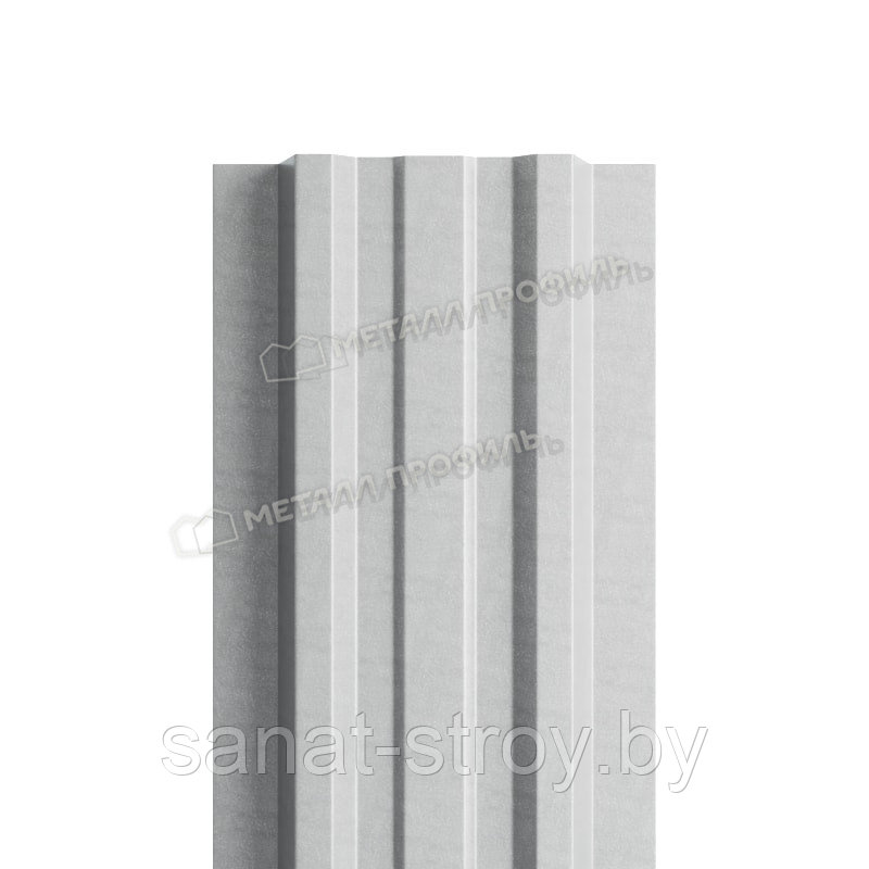 Штакетник металлический МП LАNE-T 16,5х99 (ПЭ-01-9006-0.45)  RAL 9006 Белый алюминий