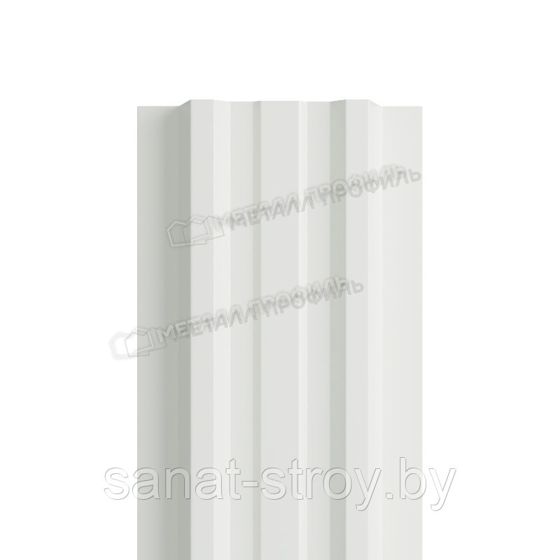 Штакетник металлический МП LАNE-T 16,5х99 (ПЭ-01-9010-0.45)  RAL 9010 Чистый белый