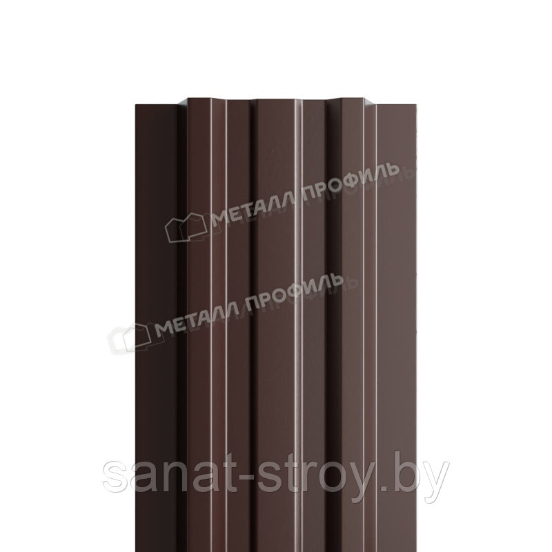 Штакетник металлический МП LАNE-T 16,5х99 (ПЭ-01-32-0.45) RR 32 Темно-коричневый