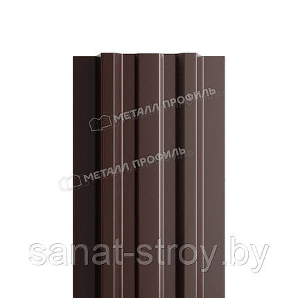 Штакетник металлический МП LАNE-T 16,5х99 (ПЭ-01-32-0.45) RR 32 Темно-коричневый, фото 2