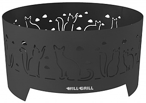 Кострище Will Grill большое "Кошки"  диаметр 740 мм, сталь 3мм