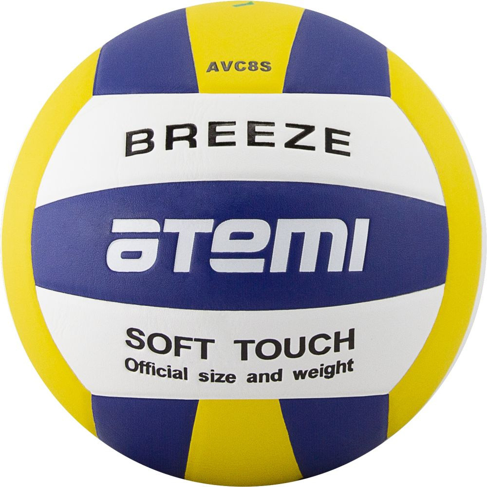 Мяч волейбольный ATEMI BREEZE, синт.кожа Microfiber, син.-жёл.-бел - фото 1 - id-p174764373