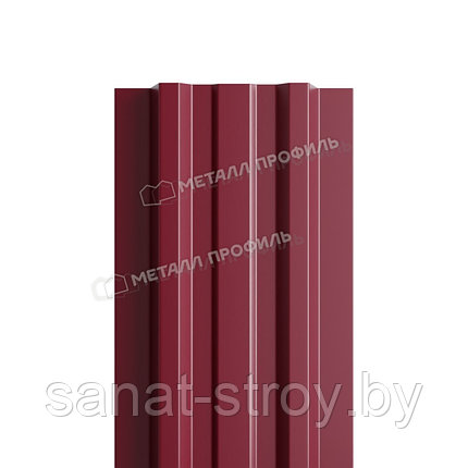 Штакетник металлический МП LАNE-T 16,5х99 (ПЭД-01-3005\3005-0.45)  RAL 3005/3005 Красное вино двухсторонний, фото 2
