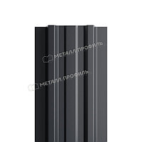 Штакетник металлический МП LАNE-T 16,5х99 (ПЭД-01-7024\7024-0.45) RAL 7024/7024 Серый графит двухсторонний